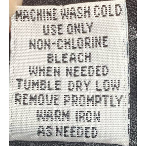 Joanna Blouse Womens Medium Black Button Up Polyester 3/4 Sleeve No Pocket Shirt - Picture 12 of 13